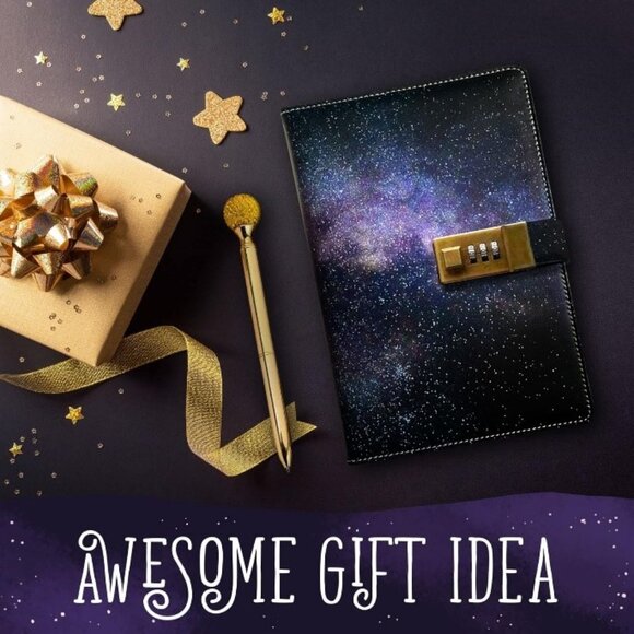 Dark Starry Diary with Lock - Picture 7 of 7